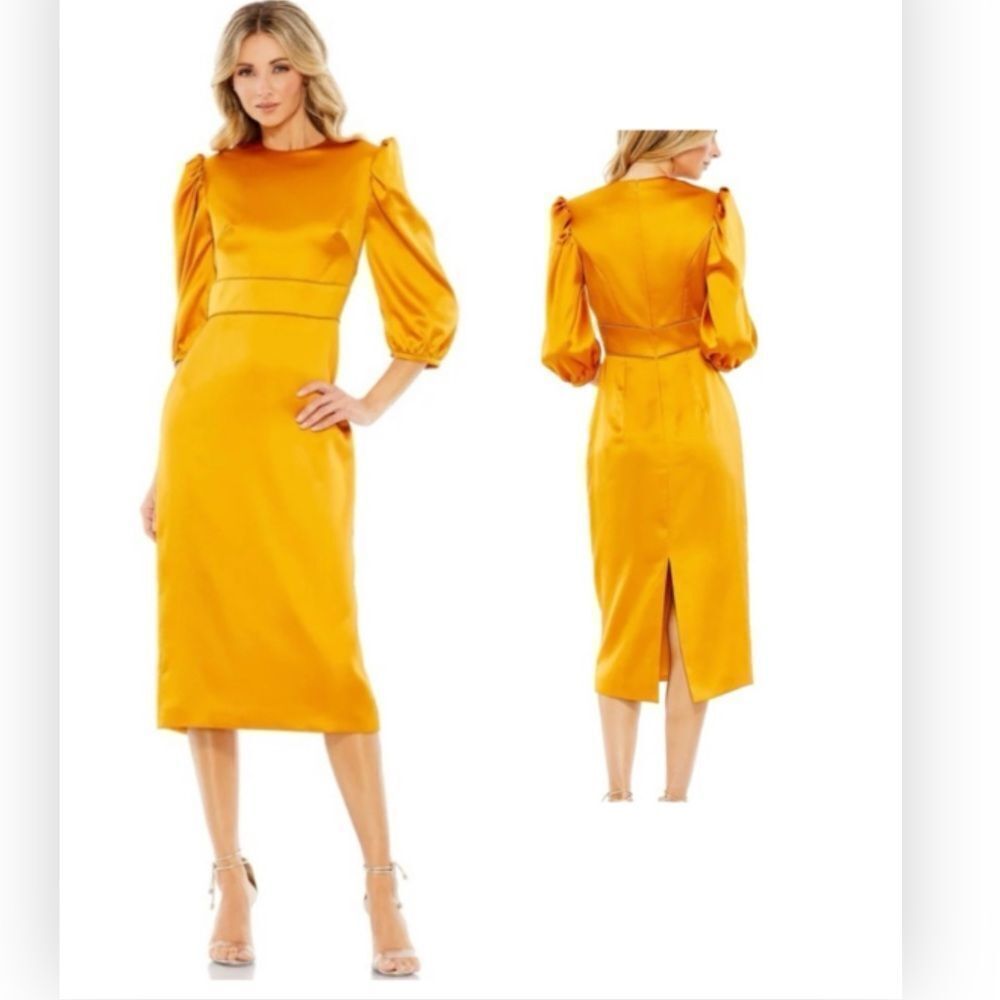 Mac Duggal 26927 High Neck Midi Dress New  size 18 $458